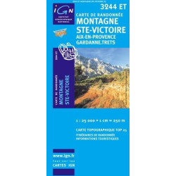 Achat Carte randonnées IGN Montagne Ste Victoire - Aix en Provence Gardanne Trets - 3244 ET