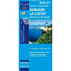 Achat Carte randonnées IGN Aubagne La Ciotat - Massif de la Ste Baume - 3245 ET