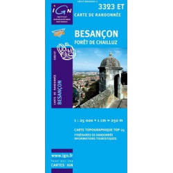 Achat Carte randonnées IGN Besançon - Forêt de Chailluz - 3323 ET