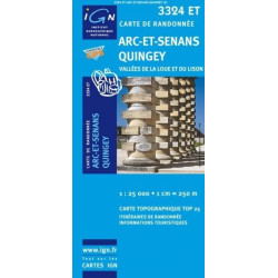 Achat Carte randonnées IGN Arc Et Senans Quingey - Vallées de la Loue et du Lison - 3324 ET