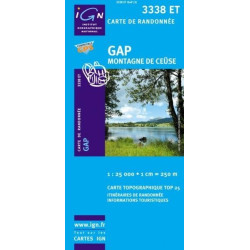 Achat Carte randonnées IGN Gap - Montagne de Ceüse - 3338 ET