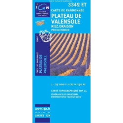 Achat Carte randonnées IGN Plateau De Valensole - Riez Oraison - 3342 ET