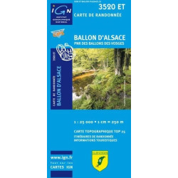 Achat Carte randonnées IGN Ballon d'Alsace - PNR des Ballons des Vosges - 3520 ET