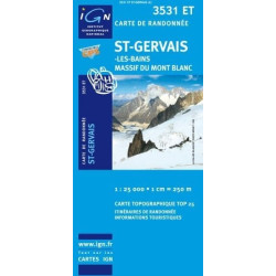 Achat Carte randonnées IGN St Gervais Les Bains - Massif du Mont Blanc - 3531 ET