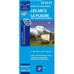 Achat Carte randonnées IGN Les Arcs La Plagne - Parc National de la Vanoise - 3532 ET