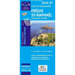 Achat Carte randonnées IGN Fréjus St Raphaël - Corniche de l'Esterel - 3544 ET