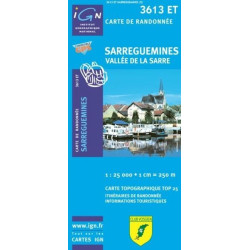 Achat Carte randonnées IGN Sarreguemines - Vallée de la Sarre - 3613 ET