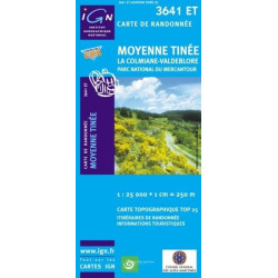 Achat Carte randonnées IGN Moyenne Tinée - La Colmiane Valdeblore - 3641 ET
