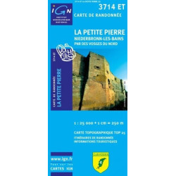 Achat Carte randonnées IGN La Petite Pierre - Niederbronn les Bains - 3714 ET