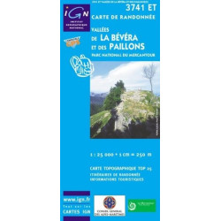 Achat Carte randonnées IGN Vallées De La Bévéra Et Des Paillons -  Parc National du Mercantour - 3741 ET