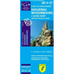 Achat Carte randonnées IGN Haguenau Wissembourg - l'Outre Forêt - 3814 ET