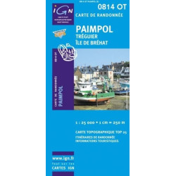Achat Carte randonnées IGN Paimpol - Tréguier île de Bréhat - 0814 OT