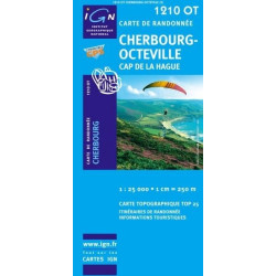 Achat Carte randonnées IGN Cherbourg Octeville - Cap de la Hague - 1210 OT