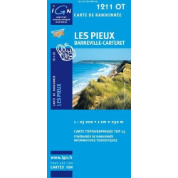 Achat Carte randonnées IGN Les Pieux - Barneville Carteret - 1211 OT