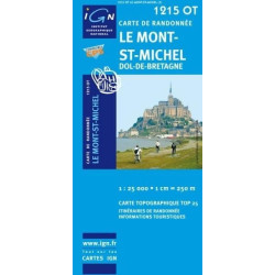 Achat Carte randonnées IGN - 1215 OT - Le Mont St Michel - Dol de Bretagne