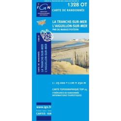Achat Carte randonnées IGN - 1328 OT - La Tranche Sur Mer l'Aiguillon Sur Mer - PNR du Marais Poitevin