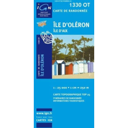 Achat Carte randonnées IGN - 1330 OT - Île d'Oléron - Île d'Aix
