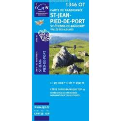 Achat Carte randonnées IGN - 1346 OT - St Jean Pied De Port - St Etienne de Baïgorry Vallée des Aldudes