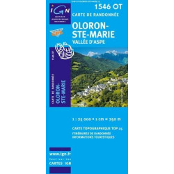 Achat Carte randonnées IGN - 1546 OT - Oloron Ste Marie - Vallée d'Aspe