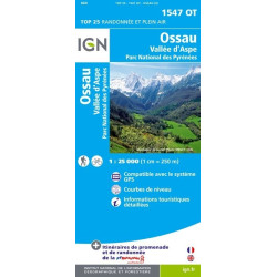 Achat Carte randonnées IGN - Ossau - Vallée d'Aspe - 1547 OT
