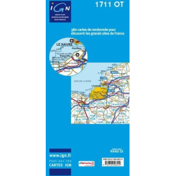Achat Carte randonnées IGN - 1711 OT - Deauville Trouville - Honfleur Cabourg