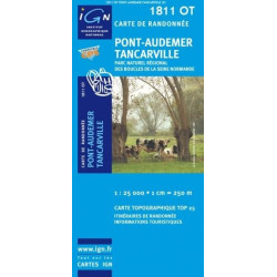 Achat Carte randonnées IGN - 1811 OT - Pont Audemer Tancarville  - Parc naturel régional des Boucles de la Seine Normande