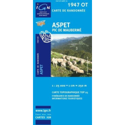 Achat Carte randonnées IGN - 1947 OT - Aspet - Pic de Maubermé
