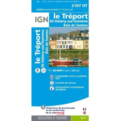 Achat Carte randonnées IGN - 2107 OT - Le Tréport St Valery Sur Somme - Baie de Somme