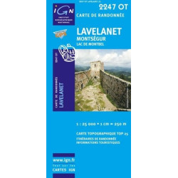 Achat Carte randonnées IGN - 2247 OT - Lavelanet - Montségur