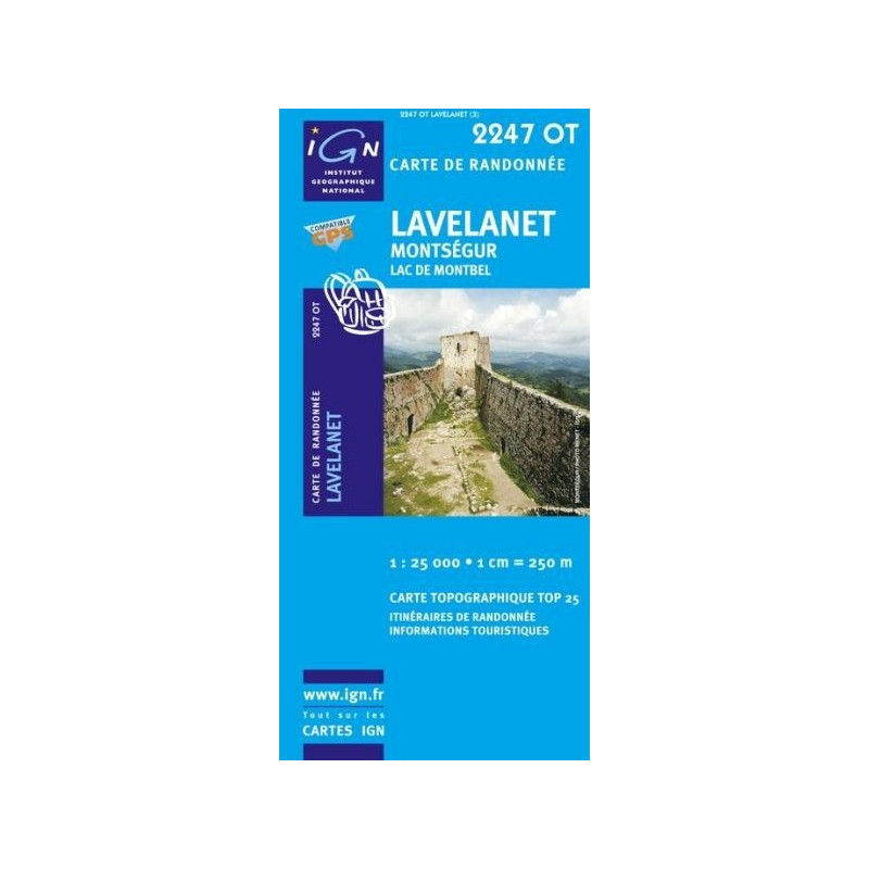 Achat Carte randonnées IGN - 2247 OT - Lavelanet - Montségur