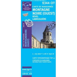 Achat Carte randonnées IGN - 2344 OT - Montagne Noire (Ouest) - Revel Labruguière
