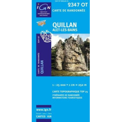 Achat Carte randonnées IGN - 2347 OT - Quillan - Alet les Bains
