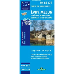 Achat Carte randonnées IGN - 2415 OT - Evry Melun - Forêts de Notre Dame de Sénart et de Rougeau