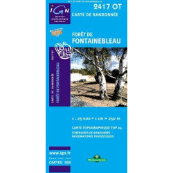Achat Carte randonnées IGN - 2417 OT - Forêt De Fontainebleau