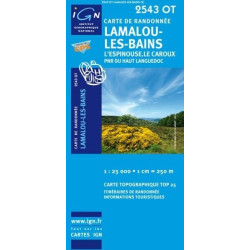 Achat Carte randonnées IGN - 2543 OT - Lamalou Les Bains - l'Espinouse le Caroux