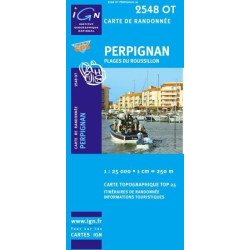 Achat Carte randonnées IGN - 2548 OT - Perpignan - Plages du Roussillon