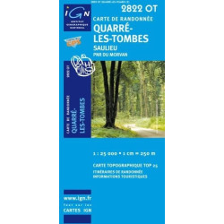 Achat Carte randonnées IGN - 2822 OT - Quarré Les Tombes - Saulieu