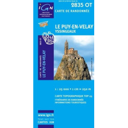 Achat Carte randonnées IGN - 2835 OT - Le Puy En Velay - Yssingeaux
