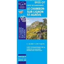 Achat Carte randonnées IGN - 2935 OT - Le Chambon Sur Lignon St Agrève
