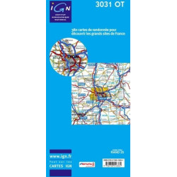 Achat Carte randonnées IGN - 3031 OT - Lyon Villeurbanne - Mont d'Or