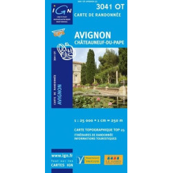 Achat Carte randonnées IGN - 3041 OT - Avignon - Châteauneuf du Pape