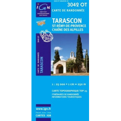 Achat Carte randonnées IGN - 3042 OT - Tarascon - St Rémy de Provence chaîne des Alpilles