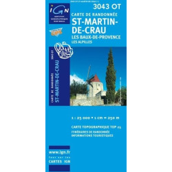 Achat Carte randonnées IGN - 3043 OT - St Martin De Crau - Les Baux de Provence