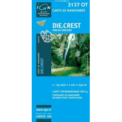 Achat Carte randonnées IGN - 3137 OT - Die Crest - PNR du Vercors