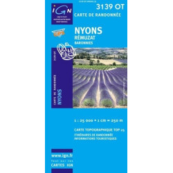 Achat Carte randonnées IGN - 3139 OT - Nyons - Rémuzat