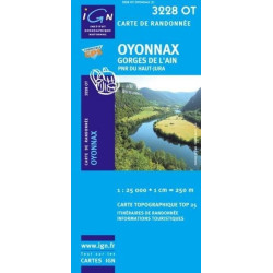 Achat Carte randonnées IGN - 3228 OT - Oyonnax - Gorges de l'Ain