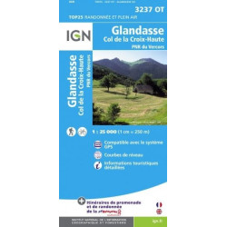 Achat Carte randonnées IGN - 3237 OT - Glandasse - Col de la Croix Haute