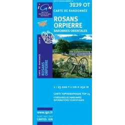 Achat Carte randonnées IGN - 3239 OT - Rosans Orpierre - Baronnies Orientales