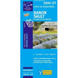 Achat Carte randonnées IGN - 3240 OT - Banon Sault - Plateau de St Christol