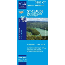 Achat Carte randonnées IGN - 3327 OT - St Claude - Lac de Vouglans